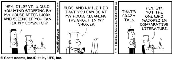 Dilbert on fixing computers.